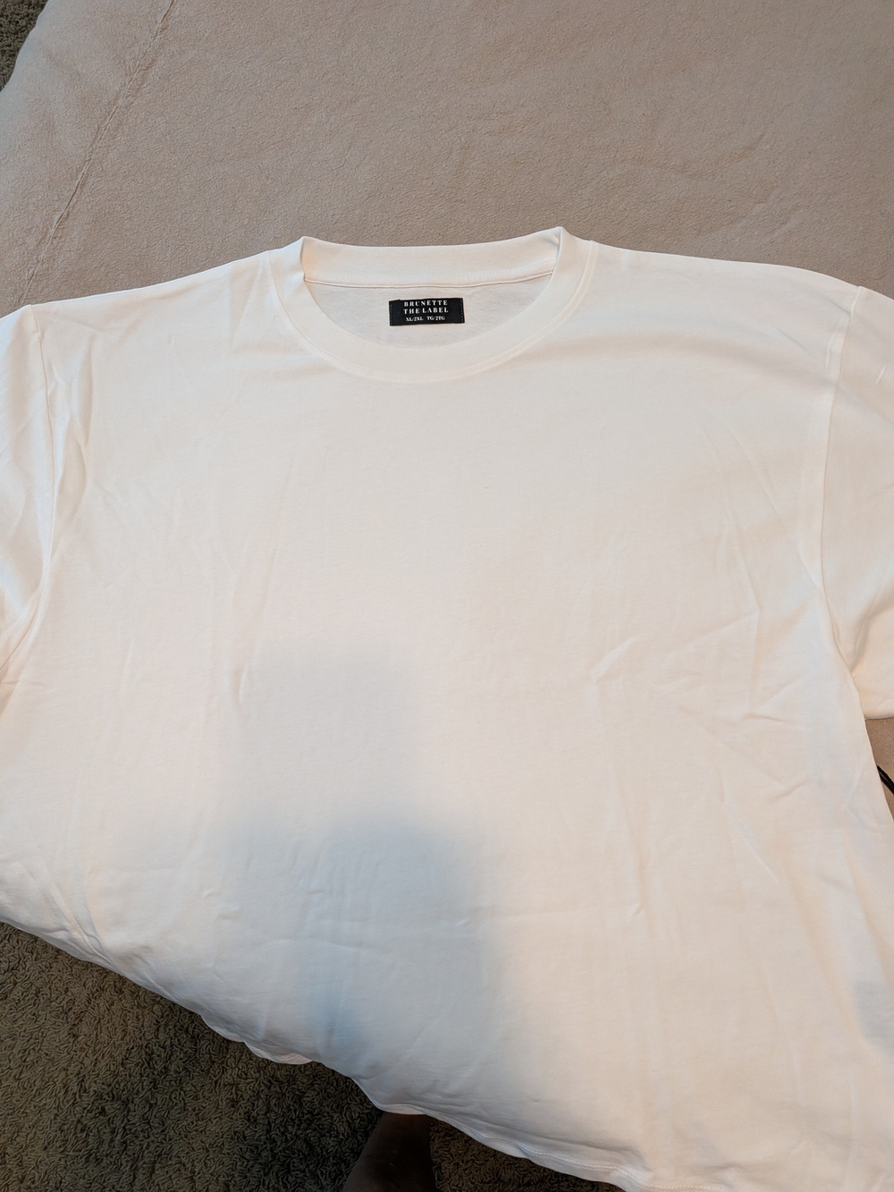 Brunette The Label White Short Sleeve Crew Tee